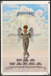 5p439 HEAVEN CAN WAIT 1sh '78 art of angel Warren Beatty wearing sweats, football!