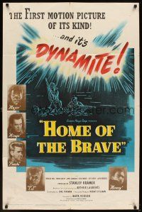 5p452 HOME OF THE BRAVE 1sh '49 Lloyd Bridges confronts racial prejudice with James Edwards!