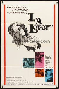 5p462 I A LOVER 1sh '68 Jessie Flaws had a sexual hunger that could not be satisfied!