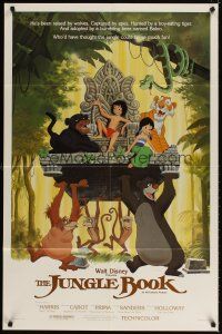 5p486 JUNGLE BOOK 1sh R84 Walt Disney cartoon classic, great image of Mowgli & friends!