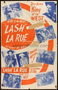 5p508 LASH LA RUE KING OF THE WEST 1sh '50s seven great images of Lash and Fuzzy St. John!