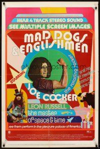 5p537 MAD DOGS & ENGLISHMEN 1sh '71 Joe Cocker, rock 'n' roll, wild poster design!