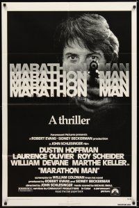 5p555 MARATHON MAN 1sh '76 cool image of Dustin Hoffman, John Schlesinger classic thriller!