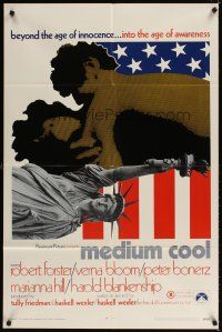 5p565 MEDIUM COOL 1sh '69 Haskell Wexler's X-rated 1960s counter-culture classic!