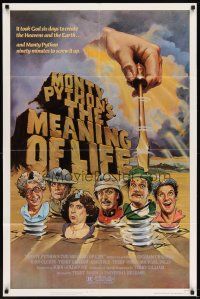 5p582 MONTY PYTHON'S THE MEANING OF LIFE 1sh '83 wacky artwork of the screwy Monty Python cast!