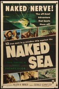 5p605 NAKED SEA style A 1sh '55 hunters in Hell, the off-beat adventure that beats them all!