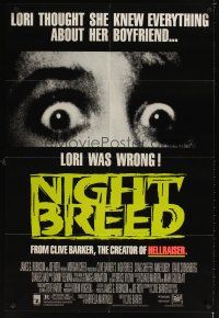 5p622 NIGHTBREED 1sh '90 Clive Barker, David Cronenberg, Craig Sheffer, Anne Bobby!