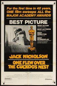 5p638 ONE FLEW OVER THE CUCKOO'S NEST 1sh '75 Jack Nicholson, Will Sampson, Forman classic!