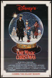 5p640 ONE MAGIC CHRISTMAS advance 1sh '85 Mary Steenburgen, Harry Dean Stanton, Disney, Gadino art!