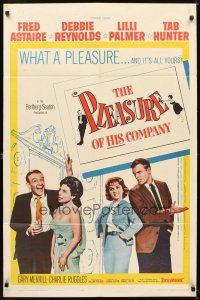 5p676 PLEASURE OF HIS COMPANY 1sh '61 Fred Astaire, Debbie Reynolds, Lilli Palmer, Tab Hunter