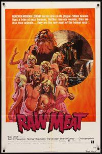 5p707 RAW MEAT 1sh '73 beneath modern London buried alive in its plague-ridden tunnels!