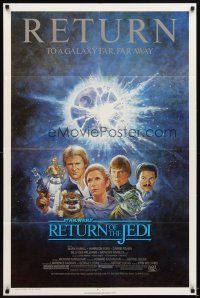 5p719 RETURN OF THE JEDI 1sh R85 George Lucas classic, Mark Hamill, Harrison Ford, Jung art!