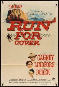 5p747 RUN FOR COVER 1sh '55 James Cagney, Viveca Lindfors, John Derek, directed by Nicholas Ray!