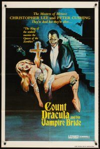 5p754 SATANIC RITES OF DRACULA 1sh 1978 great artwork of Count Dracula & his Vampire Bride!