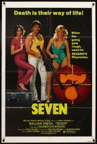 5p768 SEVEN 1sh '79 AIP, sexy babes in bikinis with guns, death is their way of life!