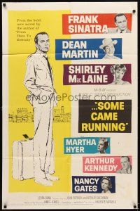5p806 SOME CAME RUNNING 1sh '59 full-length art of Frank Sinatra w/Dean Martin, Shirley MacLaine