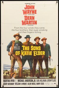 5p812 SONS OF KATIE ELDER 1sh '65 Martha Hyer, great line up of John Wayne, Dean Martin & more!