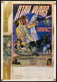 5p834 STAR WARS NSS style D 1sh 1978 cool circus poster art by Drew Struzan & Charles White!