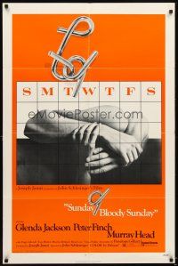 5p853 SUNDAY BLOODY SUNDAY 1sh '71 directed by John Schlesinger, Glenda Jackson, Peter Finch!