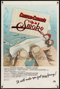 5p934 UP IN SMOKE style B 1sh '78 Cheech & Chong marijuana drug classic, great art!