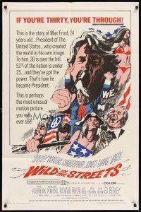 5p969 WILD IN THE STREETS 1sh '68 Christopher Jones becomes President & teens take over the U.S.