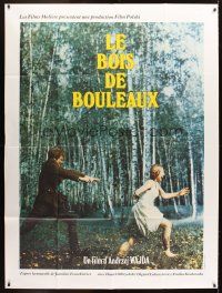 5r457 BIRCH WOOD French 1p '70 Andrzej Wajda's Brzezina, wild image of man chasing woman in woods!