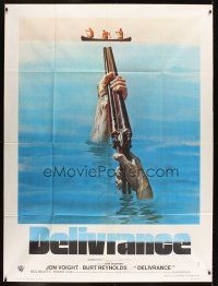 5r510 DELIVERANCE French 1p '72 John Boorman classic, different art of shotgun pointed at canoers!