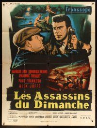 5r526 EVERY SECOND COUNTS French 1p '57 Les Assassins du dimanche, different Jean Mascii art!