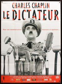 5r565 GREAT DICTATOR French 1p R02 great different image of Charlie Chaplin, wacky WWII comedy!