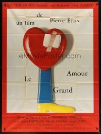 5r567 GREAT LOVE French 1p '69 Pierre Etaix's Le Grand Amour, Francois art of bandaged heart!