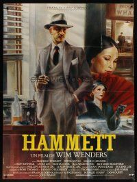 5r574 HAMMETT French 1p '82 Wim Wenders, Frederic Forrest, cool Peellaert detective artwork!