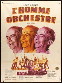 5r701 ONE MAN BAND style A French 1p '70 L'Homme Orchestre, wacky Louis de Funes, Charles Rau art!