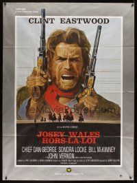 5r702 OUTLAW JOSEY WALES French 1p '76 Clint Eastwood is an army of one, cool double-fisted art!
