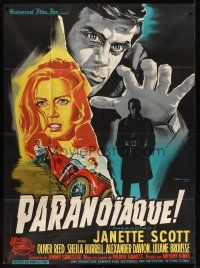 5r705 PARANOIAC French 1p '63 Oliver Reed, completely different art by Constantine Belinsky!