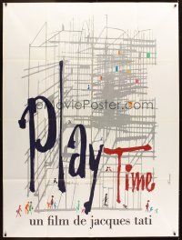 5r711 PLAYTIME French 1p '67 Jacques Tati, great artwork by Baudin & Rene Ferracci!