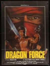 5r717 POWERFORCE French 1p '82 Dragon Force, cool kung fu artwork of Bruce Baron & Bruce Li!!