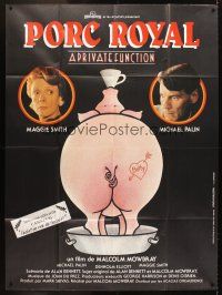 5r721 PRIVATE FUNCTION French 1p '85 Michael Palin, Maggie Smith, wacky different pig artwork!