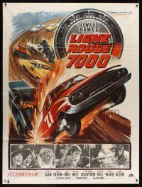 5r731 RED LINE 7000 French 1p '65 Howard Hawks, best different car racing art by Roger Soubie!