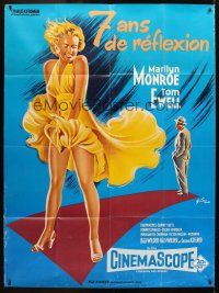 5r749 SEVEN YEAR ITCH French 1p R70s best art of Marilyn Monroe's skirt blowing by Boris Grinsson!