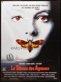 5r757 SILENCE OF THE LAMBS French 1p '90 great image of Jodie Foster with moth over mouth!