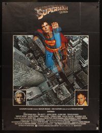 5r772 SUPERMAN French 1p '78 comic book hero Christopher Reeve, Gene Hackman, Marlon Brando
