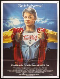 5r774 TEEN WOLF French 1p '86 great artwork of teenage werewolf Michael J. Fox by L. Cowell!