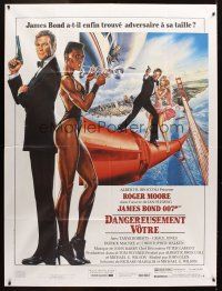 5r804 VIEW TO A KILL CinePoster REPRO French 1p '85 art of Roger Moore as James Bond by Goozee!