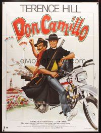 5r811 WORLD OF DON CAMILLO French 1p '83 wacky art of Terence Hill on motorcycle by Michel Landi!