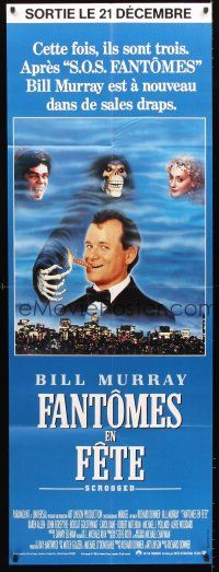 5r418 SCROOGED French door-panel '88 great image of skeleton hand lighting Bill Murray's cigar!