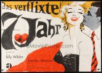 5r011 SEVEN YEAR ITCH German 33x47 R66 fantastic different art of Marilyn Monroe by Nosbisch!