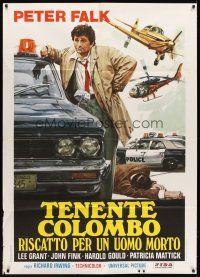 5r179 COLUMBO RANSOM FOR A DEAD MAN Italian 1p '78 cool artwork of detective Peter Falk!