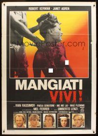5r182 DOOMED TO DIE Italian 1p '80 Umberto Lenzi, c/u of naked girl with knife at her throat!