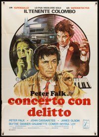 5r187 ETUDE IN BLACK Italian 1p '72 cool artwork of Peter Falk as detective Columbo!
