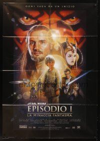5r225 PHANTOM MENACE Italian 1p '99 George Lucas, Star Wars Episode I, art by Drew Struzan!